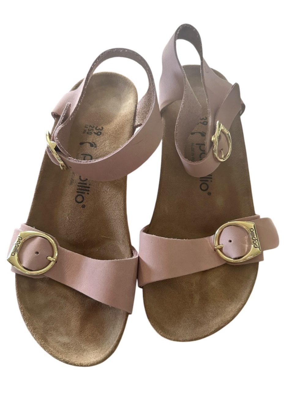 Birkenstock Papillio Pink Soley Nubuck Leather Strap Wedge Sandals 39 | US 8